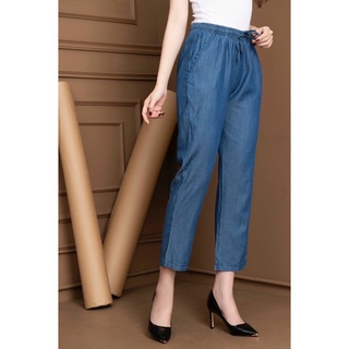 quần jeans giấy cạp chun nữ