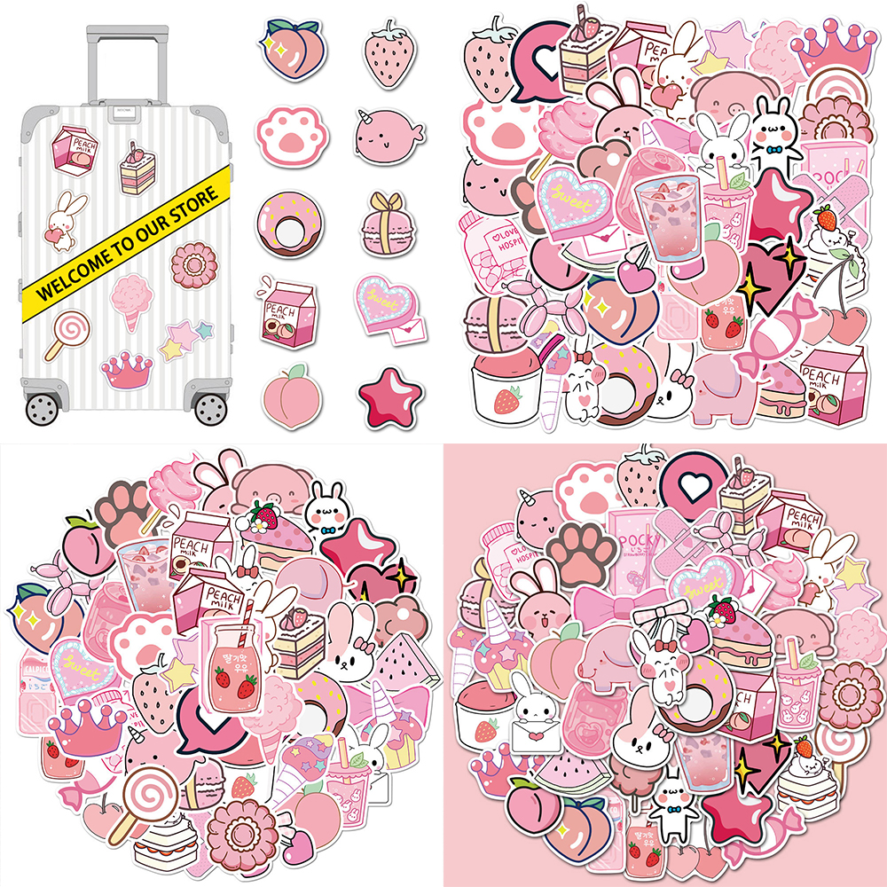 50 miếng dán trang trí họa tiết hoạt hình xinh xắn chống thấm nước