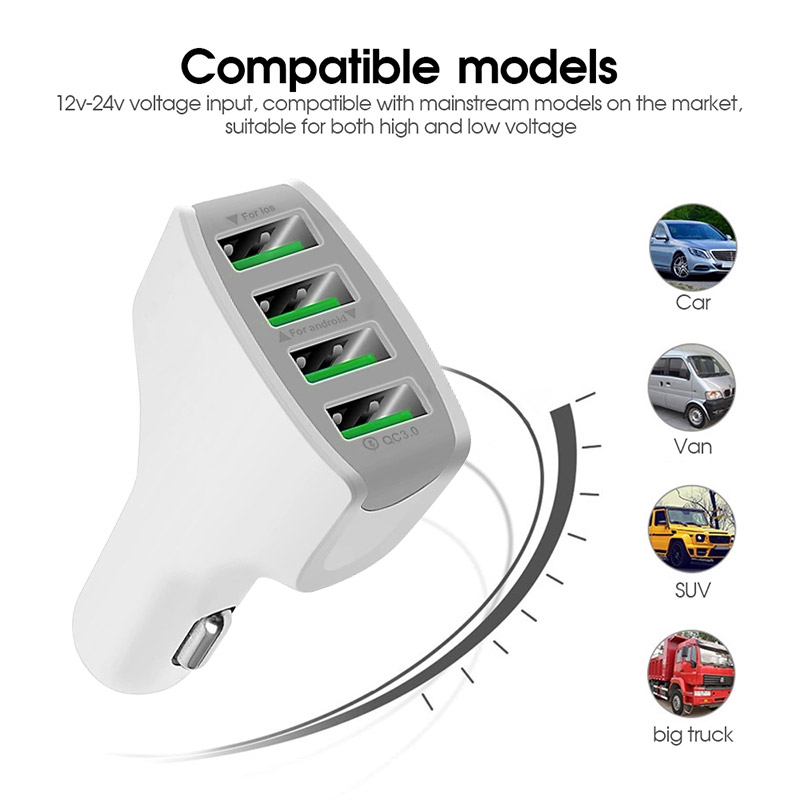 Cục adapter cắm sạc nhanh 3.1A 4 cổng USB cho iPhone Samsung Xiaomi