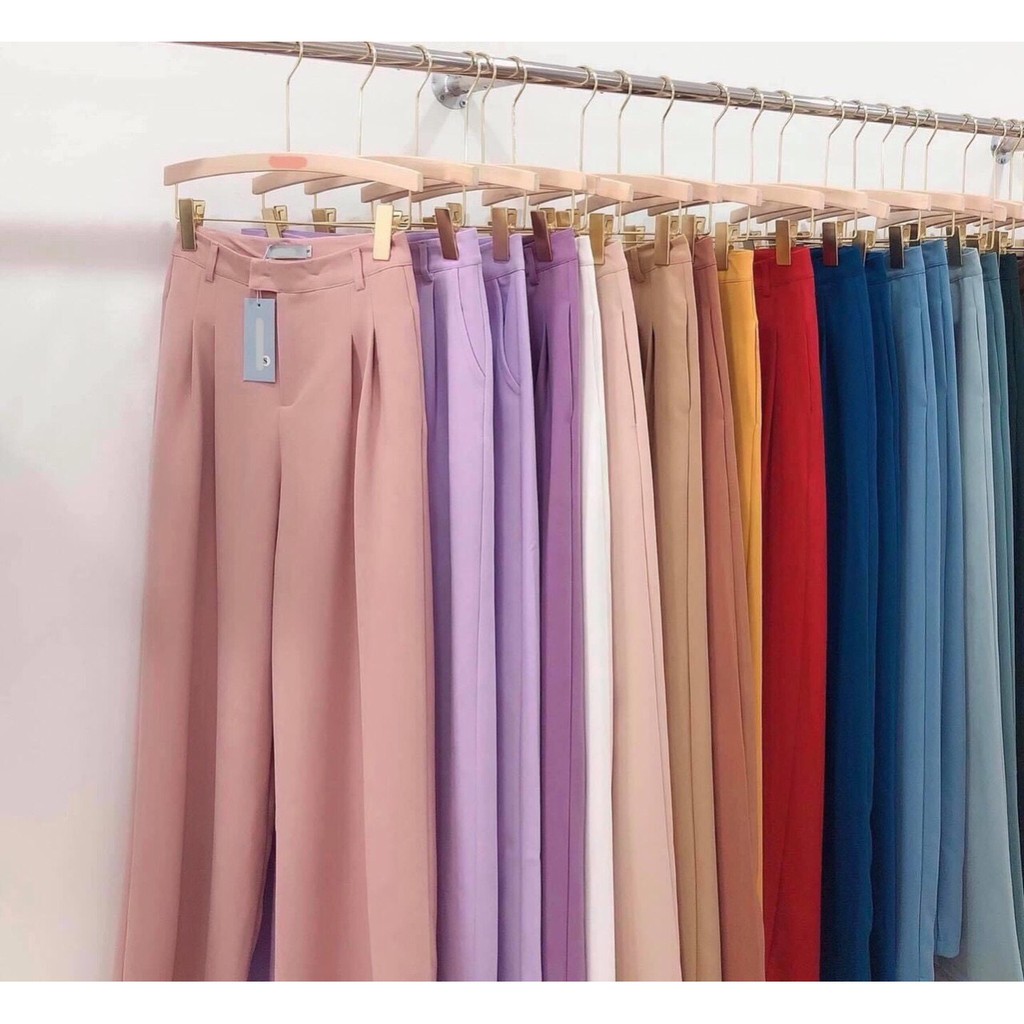 Quần Ống Rộng Xếp Ly dài 100cm- chất liệu vitex ôm eo tôn dáng m2231