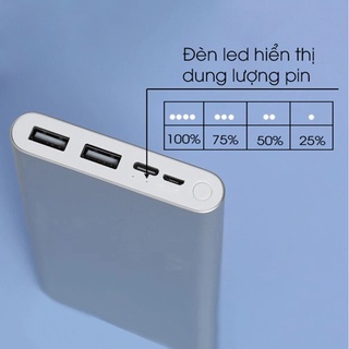 Sạc Dự Phòng Xiaomi Gen 3 Version 2018 10000 mAh 2 Cổng USB Hỗ Trợ QC 3.0 Bảo hành 6 tháng 1 đổi 1