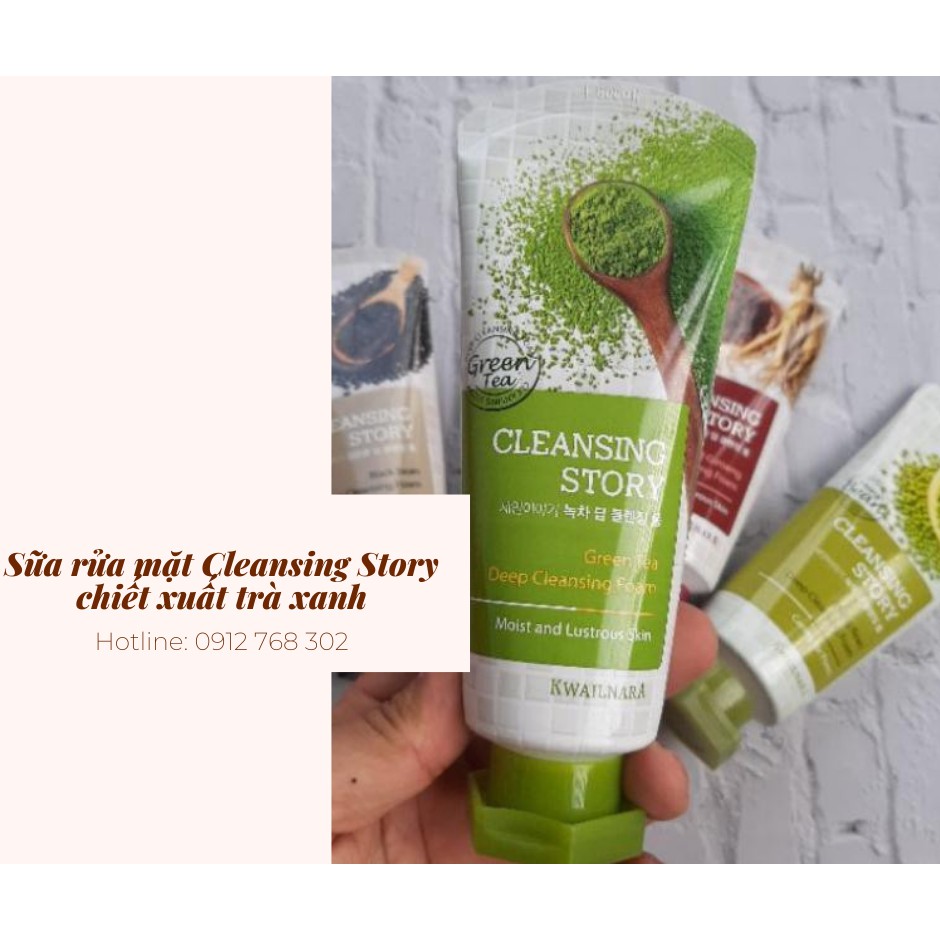 Chính hãng Sữa rửa mặt Cleansing Story Hàn Quốc 120g chiết xuất lô hội, dưa leo, trà xanh, gạo nâu, nhân sâm