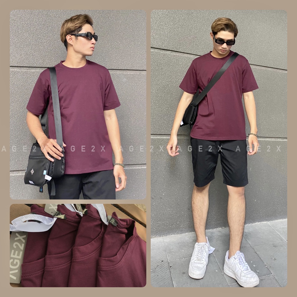 ✲Đỏ Rượu-Màu Áo Thun Trơn unixex chính hãng AGE2X luân trong top 10 màu nam bán chạy nhất năm qua