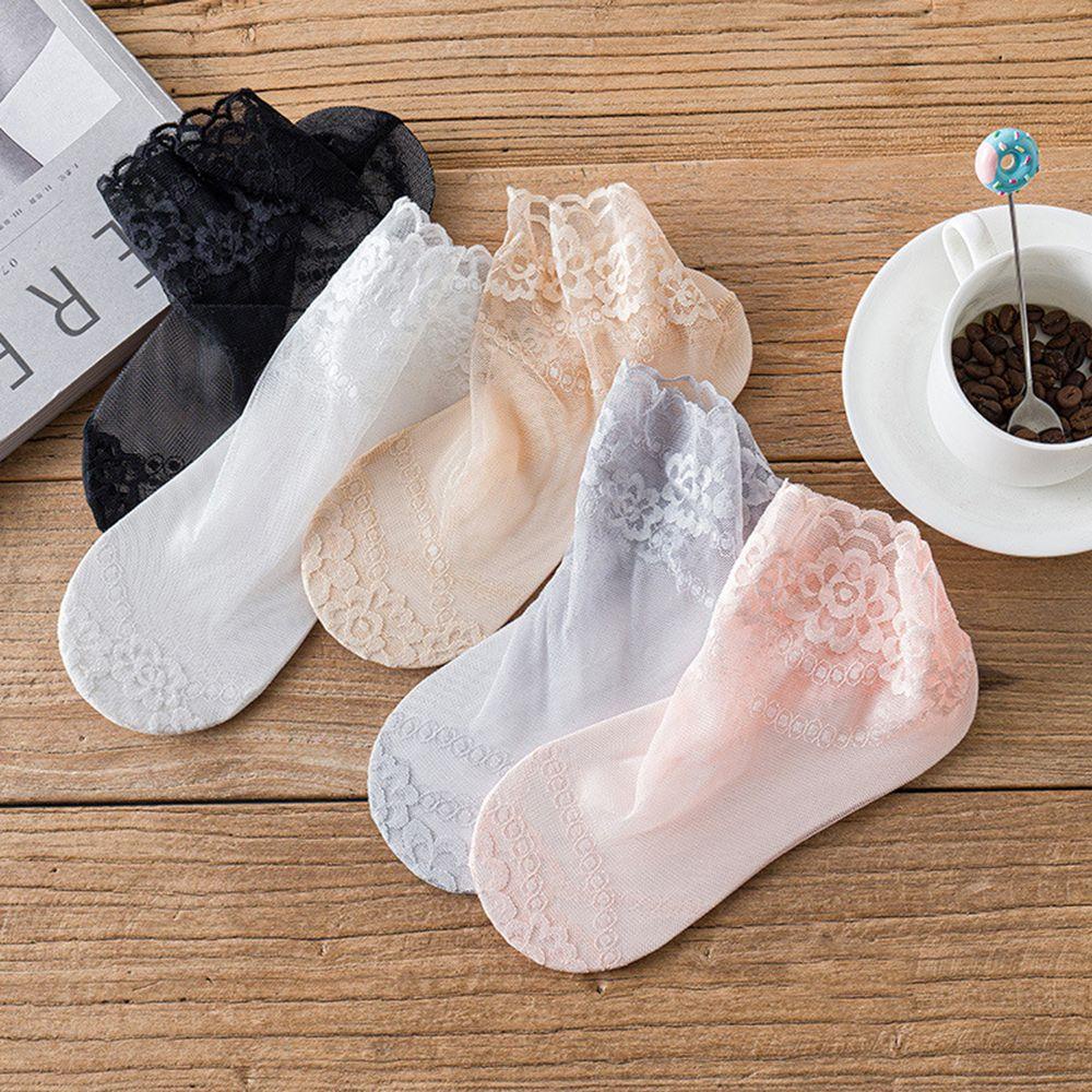AROMA Đôi Vớ Mỏng Thoáng Khí Họa Tiết Hoa Thời Trang Mùa Hè Sành Điệu Cho Nữ