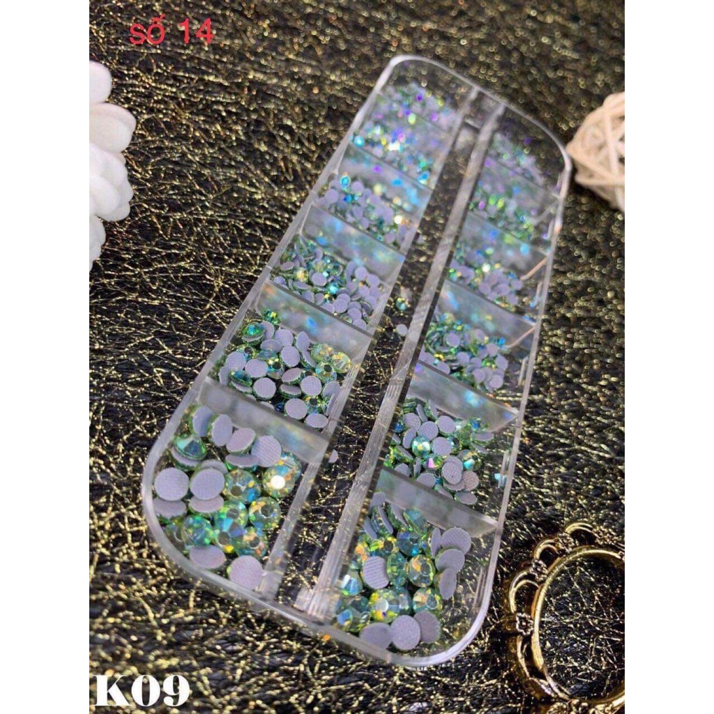 Đá Khay Chân Keo 12 Ô Mix Size, Hàng Chuẩn Công Ty - Tổng Kho Chuyên Nail Mi
