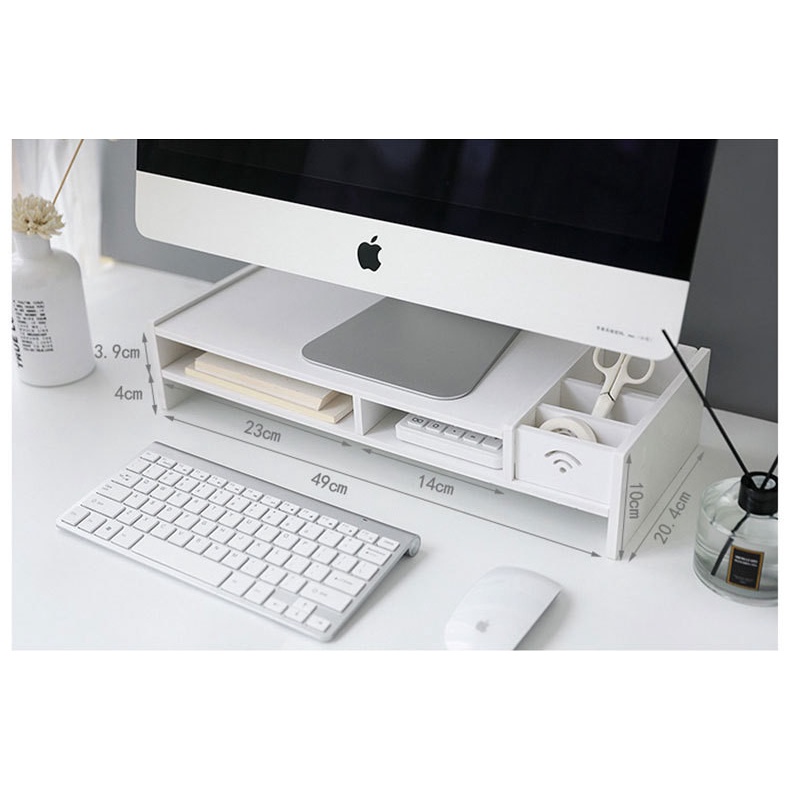 Kệ gỗ để màn hình máy tính có nhiều ngăn tiện dụng HD00017
