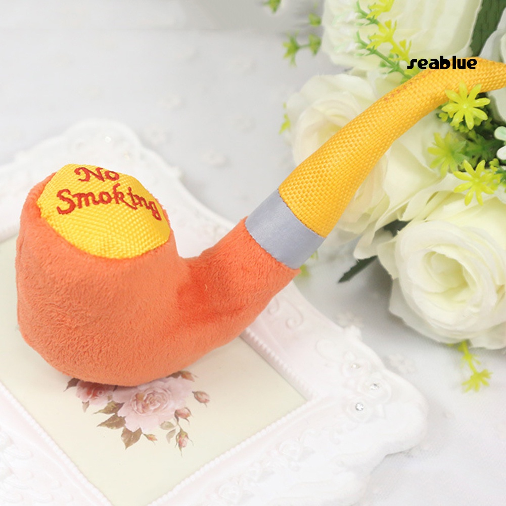 【SE】Pet Puppy Chew Pipe Shape Squeaker Squeaky Plush Sound Small Dog Playing Toy