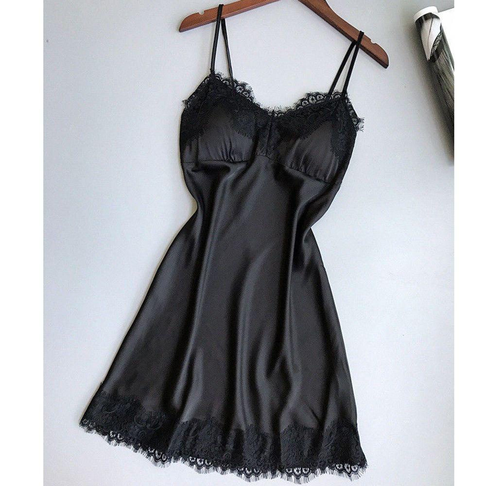 1 Đầm Ngủ Lụa Satin Phối Ren Gợi Cảm Hàng Mới