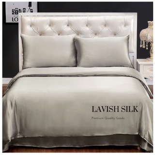 Trọn Bộ Chăn Ga Gối Phi Lụa Lavish Silk Cao Cấp Mát Lạnh Hàng Loại 1 -Bạc Kim