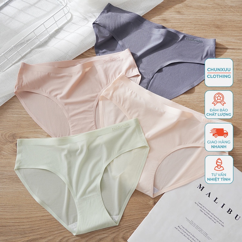 Quần lót nữ không viền đúc su lạnh thông hơi thoáng khí đủ 3 size M L XL- CHUNXUU QC120