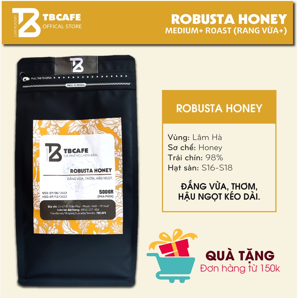 - 100% Cà phê mộc rang xay nguyên chất - TBCAFE