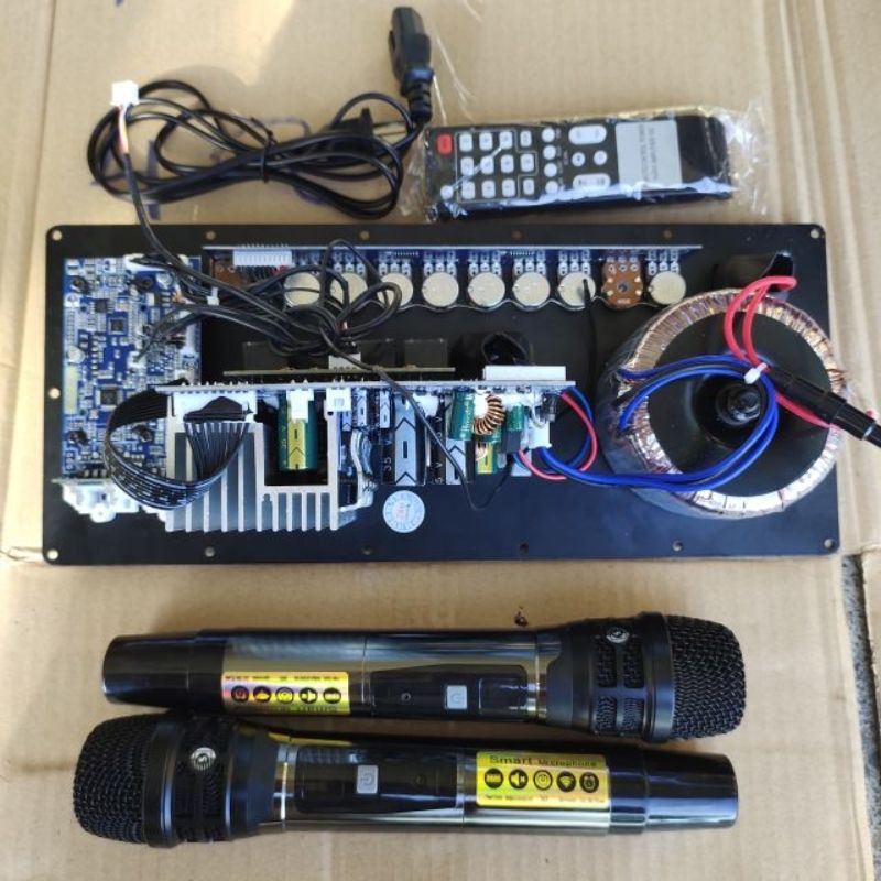 Combo Gồm Board Mạch Loa Kẹo Kéo Reverd Và Cặp Micro UGX 23  Kim Loại Sóng UHF Cao Cấp