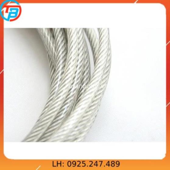 Dây cáp thép bọc nhựa Phi [ 4mm ] dài 1 mét – 1000 mét CÁP THÉP Thái Bình VinàN
