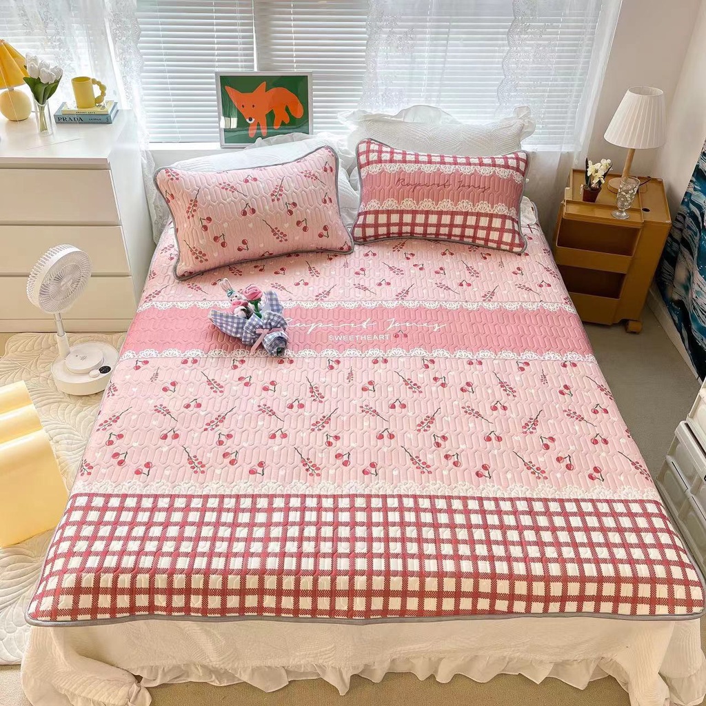 Chiếu điều hoà cao su non 5D nhập khẩu cao cấp, chiếu cao su tencel mát lạnh nhập khẩu giá rẻ (tặng kèm 2 vỏ gối đầu)