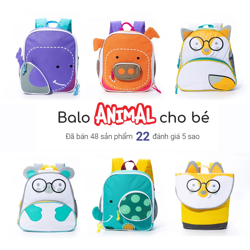 Balo Cho Bé 1989KIDS Từ 3 Đến 8 Tuổi Kích Thước 30 * 24 * 10cm,290gram Siêu Nhẹ,Dễ Thương