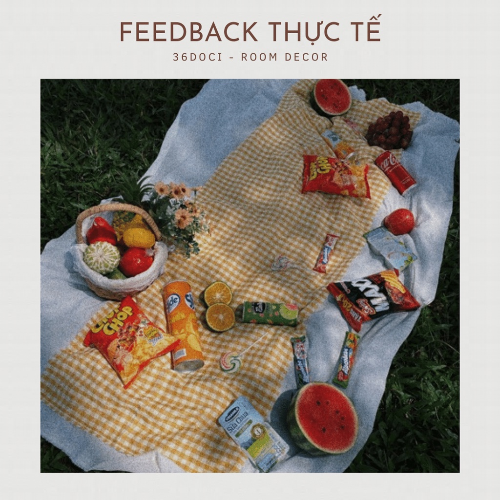 Vải Caro Thô Mềm Làm Thảm Picnic, Dã Ngoại, Khăn Trải Bàn Màu Vàng, Hồng | 36doci | BigBuy360 - bigbuy360.vn