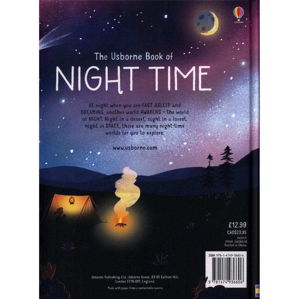 Sách Usborne khoa học cho bé 6-8 tuổi Book Of Night Time