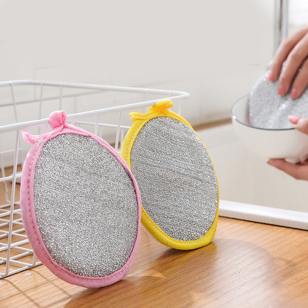 【COD】Miếng mút rửa chén hai mặt hình tròn đa năng dành cho nhà bếp