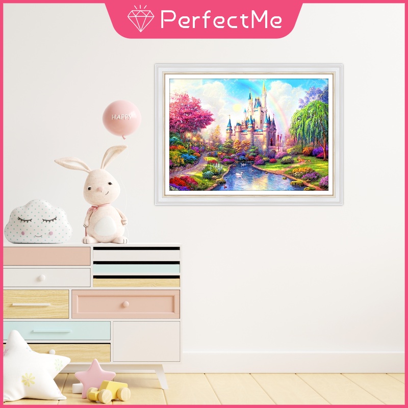 Bộ Tranh Đính Đá 5D Tự Làm Hình Cô Gái Mưa Rơi 40x30cm Trang Trí Nhà Cửa