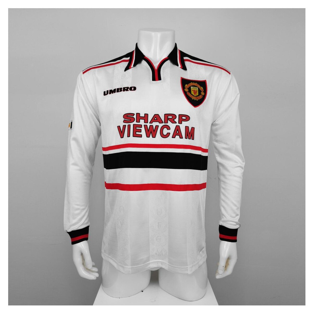 Áo Thun Đá Banh Tay Dài In Logo Manchester United Phong Cách Retro Cho Nam Size S-2xl 90-92