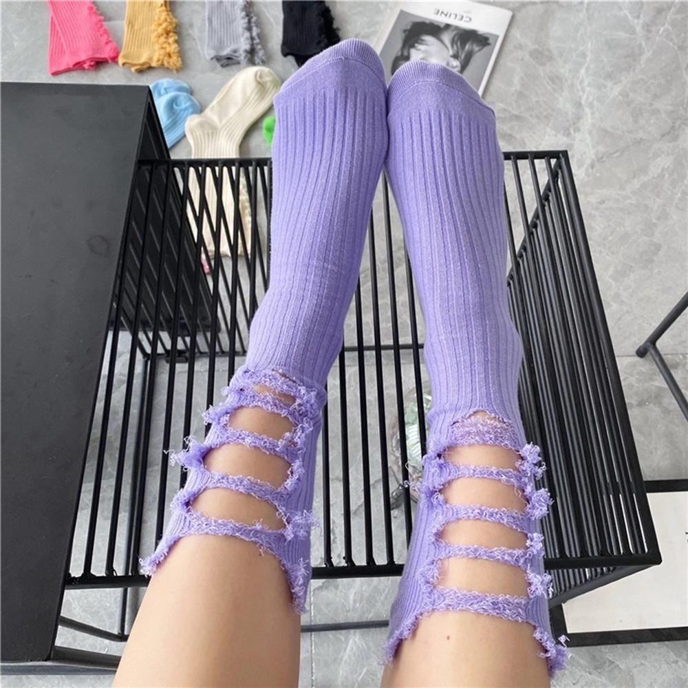 Mxgoods Vớ Cotton Phá Hủy Hip Hop Punk Gothic Mùa Hè