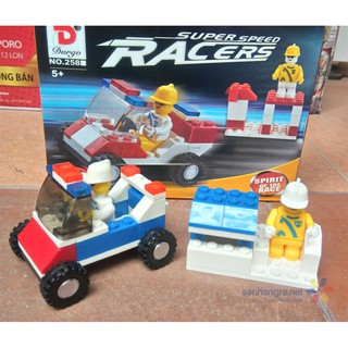 Đồ chơi lắp ráp xe đua mini Super Speed Racers kiểu Lego