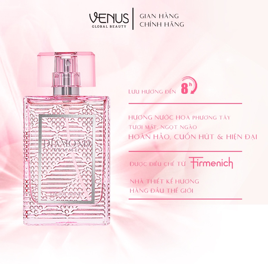 Nước hoa nữ DIAMOND pour Femme (Pink) của Laura Anne - Dầu thơm nữ CHÍNH HÃNG, THƠM LÂU