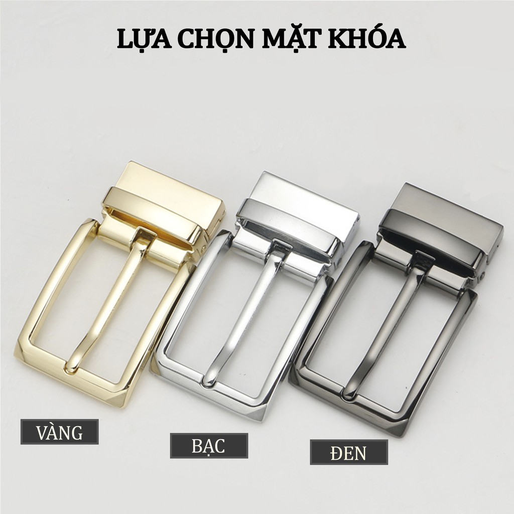 Thắt lưng da bò nguyên tấm màu đen L112 cao cấp-khóa cài nhiều mặt lựa chọn