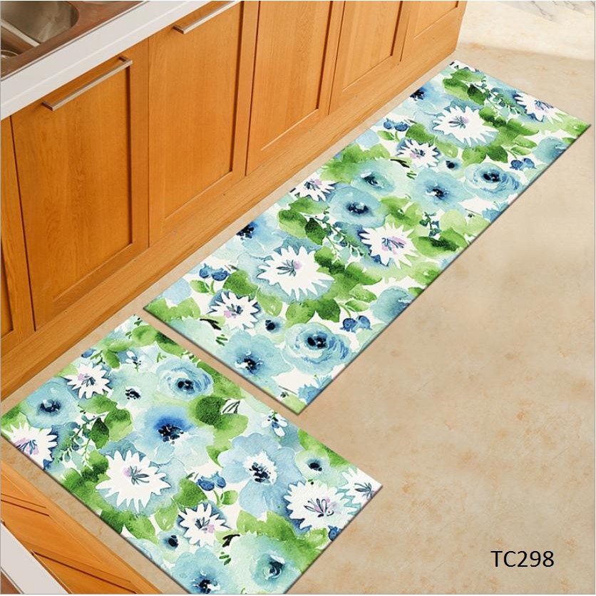 Bộ 2 Thảm Bếp 40x60cm và 40x120cm, Thảm Nỉ Dày Dặn Chống Trơn Trượt