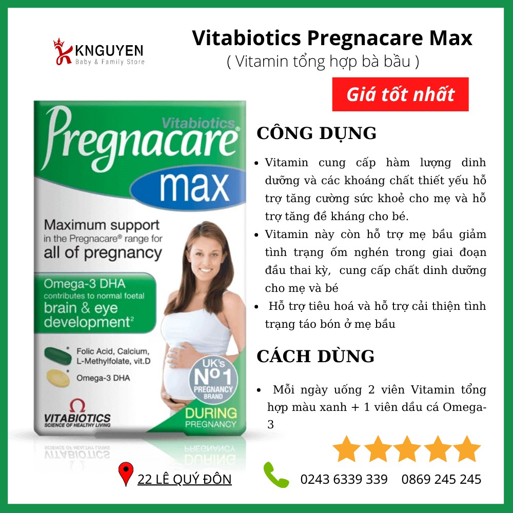  Vitamin tổng hợp Pregnacare Max 84 viên UK (Bầu Anh) [Hàng có sẵn