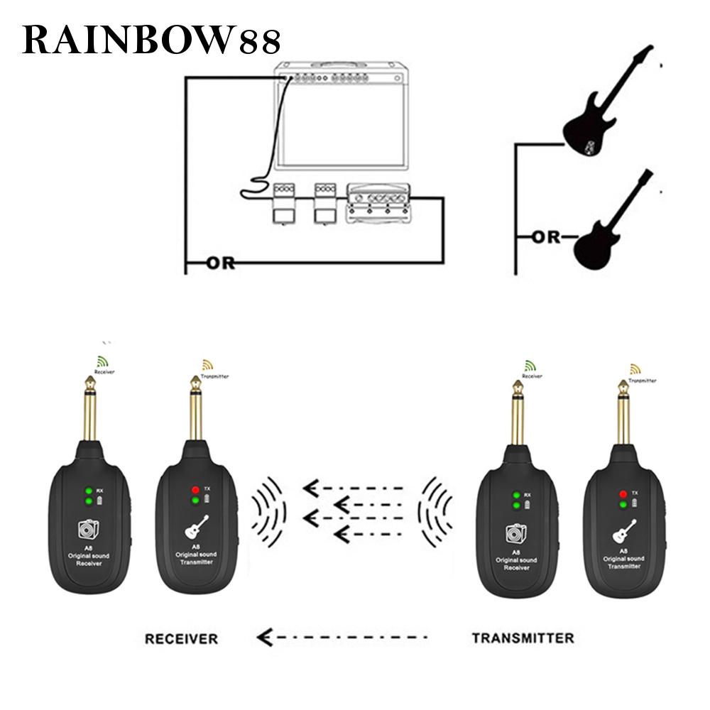 Bộ 4 Dây Đàn Guitar Không Dây Sạc Pin Lithium 88