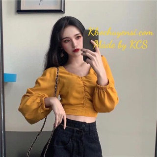 Áo Kiểu Cổ V Dún Ngực Siêu Xinh