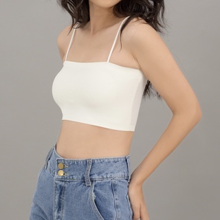 Áo Croptop hai dây trơn CHUBBIE Smoothie Top (Đen/Trắng)