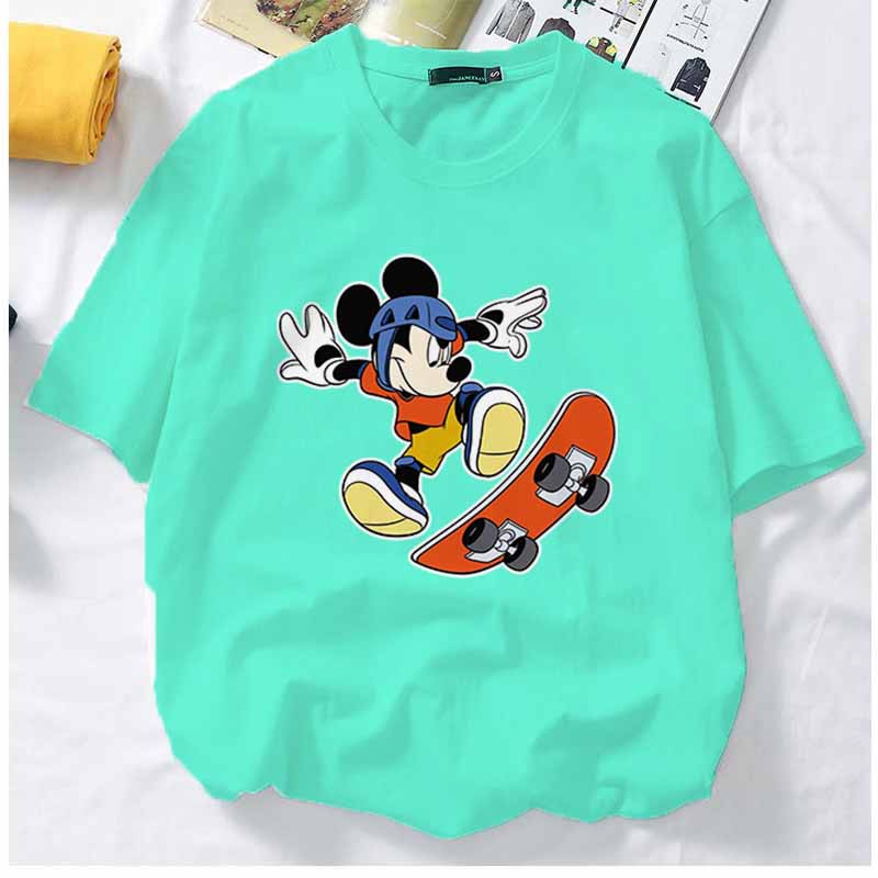 Áo thun Unisex - Chuột Mickey lướt ván Cotton Thun - Dẽ Thương