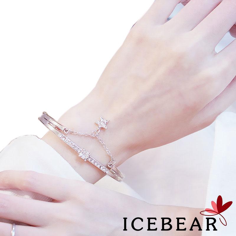 Vòng đeo tay đính kim cương lấp lánh thời trang dành cho nữ