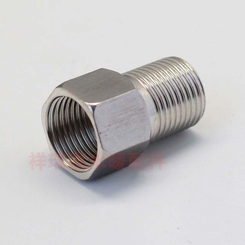 Lơ inox vuông dn15 4cm hàng đúc đẹp, inox bóng, nối ren trong phi 21 với ren ngoài phi 21 - QM.PK107