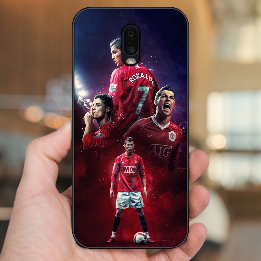 Ốp lưng Samsung J7 Plus viền đen in hình Cristiano Ronaldo MU Manchester United CR7