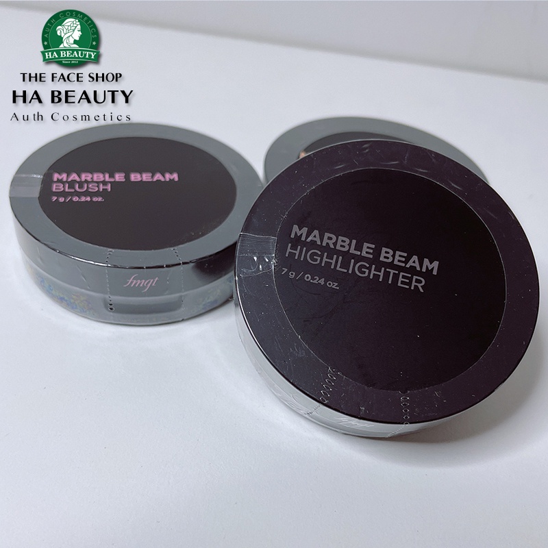 Phấn má hồng trang điểm bắt sáng bóng khỏe cho da The Face Shop fmgt Marble Beam Blush 7g