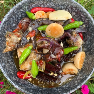 Ba khía trộn cà pháo chắc thịt từng con.