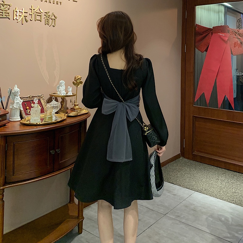Đầm Perty thời trang mùa thu Hàn Quốc 2022 phối ngọc trai giản dị dành cho nữ