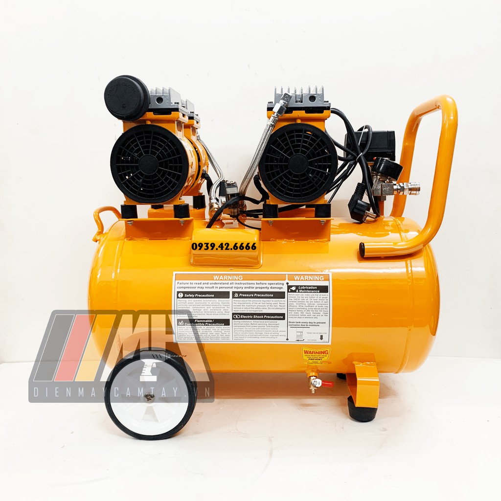 Máy nén khí không dầu 50L chính hãng Dekton Model DK-750x2, công suất 1500W/2.0HP