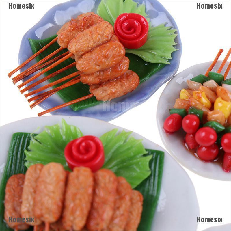 [HoMSI] 1:6/1:12 Dollhouse Miniature BBQ Skewer Mini Barbecue Doll House Kitchen Decor SUU