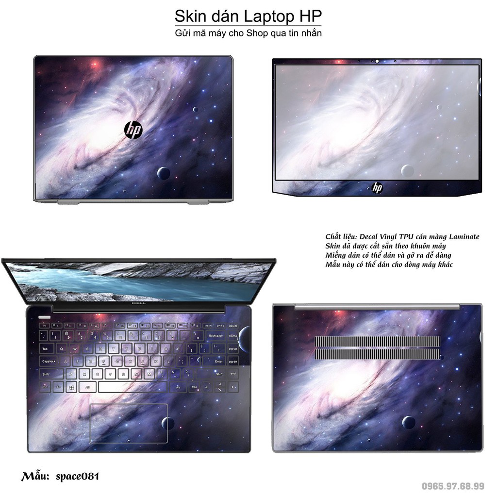 Skin dán Laptop HP in hình không gian nhiều mẫu 14 (inbox mã máy cho Shop)