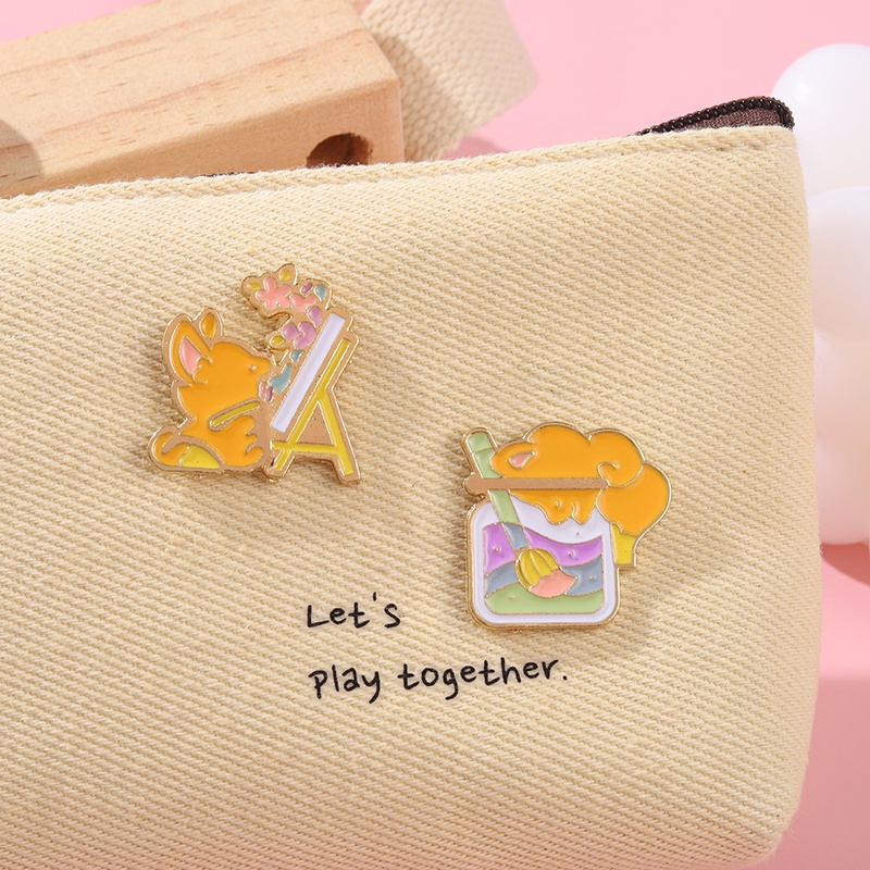 Ghim cài áo QIHE JEWELRY họa tiết pokémon hoạt hình tráng men theo bộ sưu tập thích hợp làm quà tặng cho bé