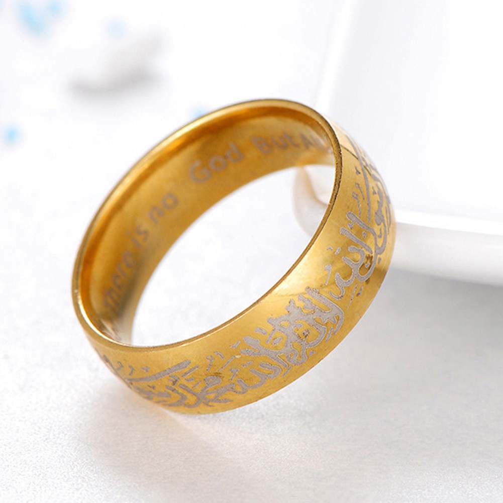 Nhẫn Thép Titan Phong Cách Hồi Giáo Cho Cặp Đôi