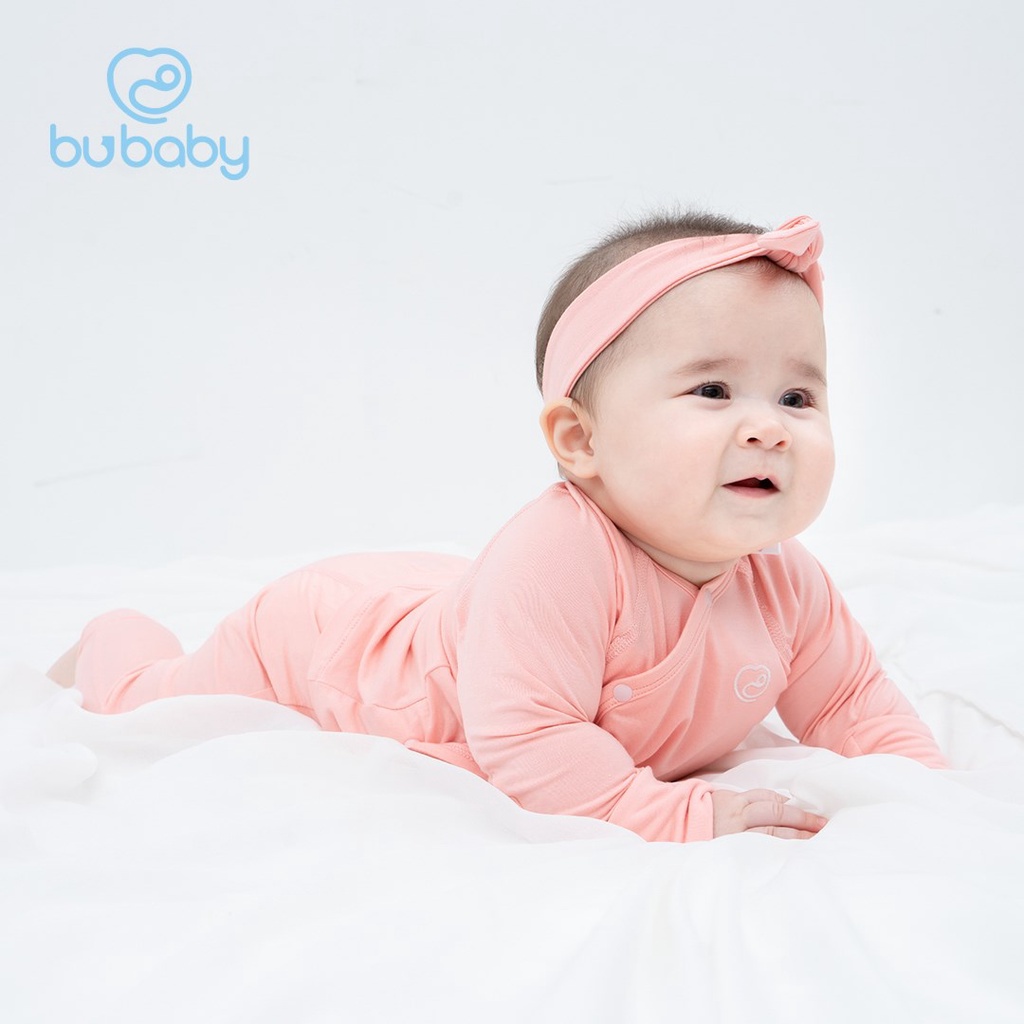 Bộ quần áo sơ sinh cài chéo dài tay Bambus BU dành cho bé trai bé gái mềm mịn an toàn cho da nhạy cảm