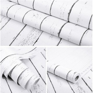 giấy dán tường giả ván trắng khổ 45cm - giá bán 1 mét