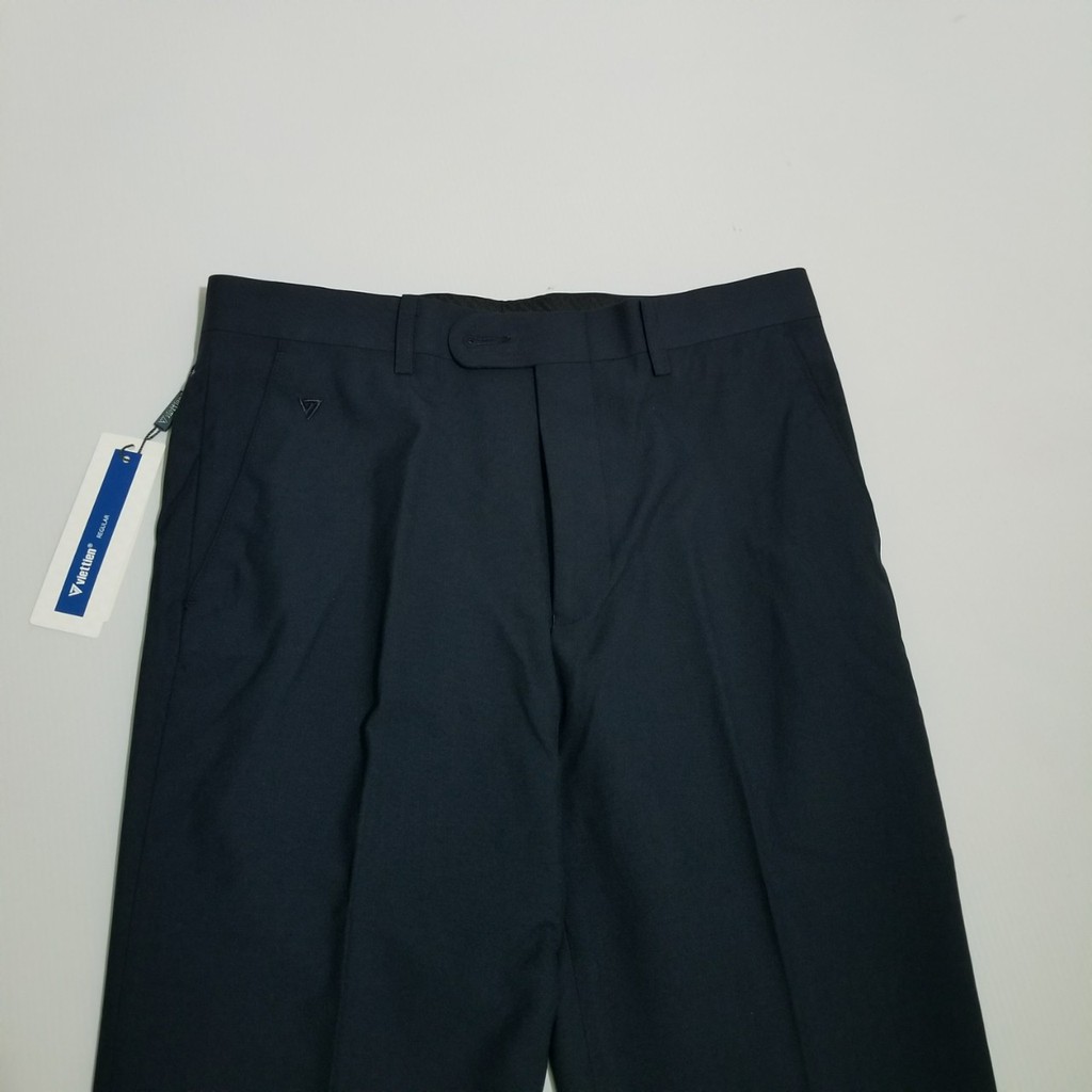 Quần tây nam Việt Tiến màu XANH ĐEN trơn - phom suông REGULAR- có ly và không ly- SHOP HỨA