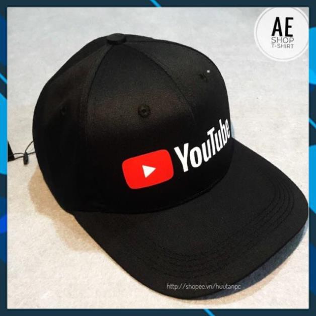Mũ nón in logo youtube có 2 màu nón đen trắng