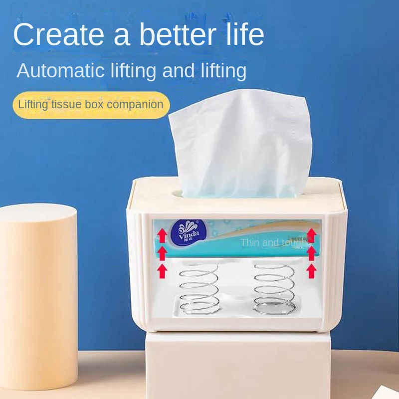 Hộp Đựng Khăn Giấy Kèm Giá Đỡ Lò Xo Co Giãn Tiện Dụng
